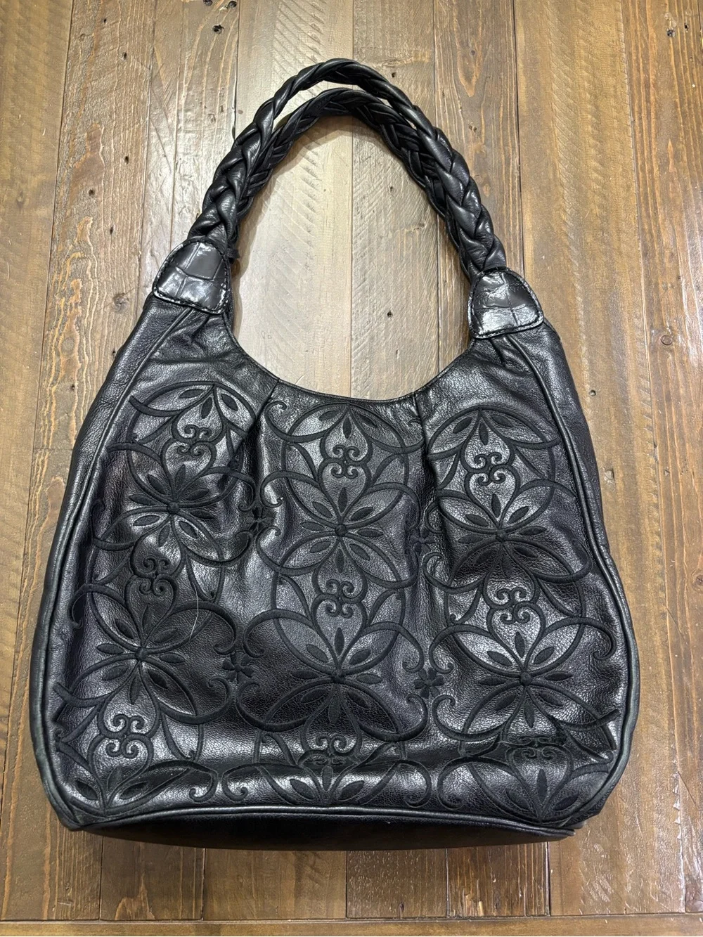 Brighton Florencia Floral Embroidered Hobo Bag
